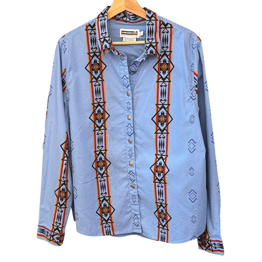Vintage Panhandle Slim Western Shirt Southwestern Aztec Cowboy Rodeo 2284974